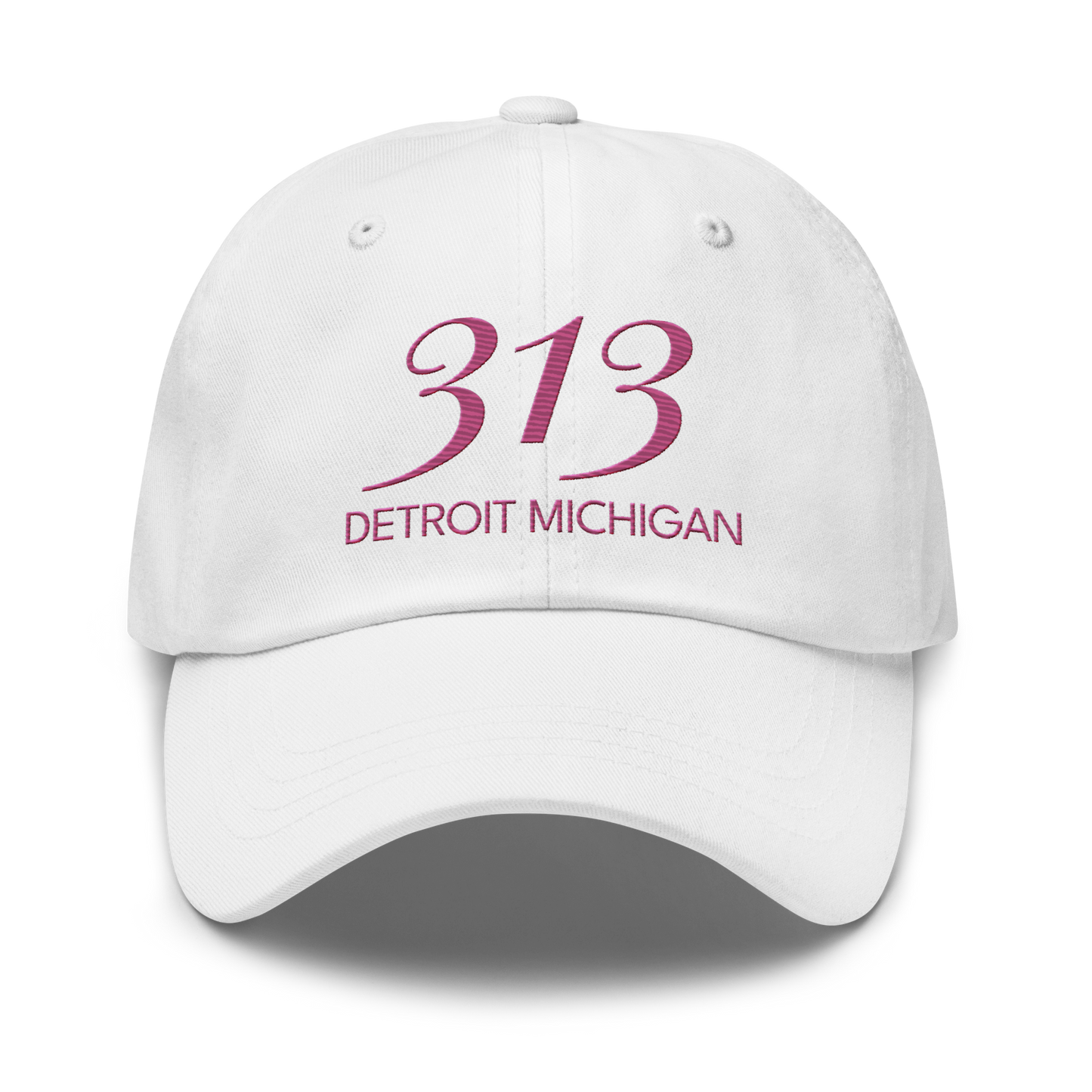 '313 Detroit Michigan' Dad Hat | Apple Blossom Pink