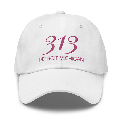 '313 Detroit Michigan' Dad Hat | Apple Blossom Pink