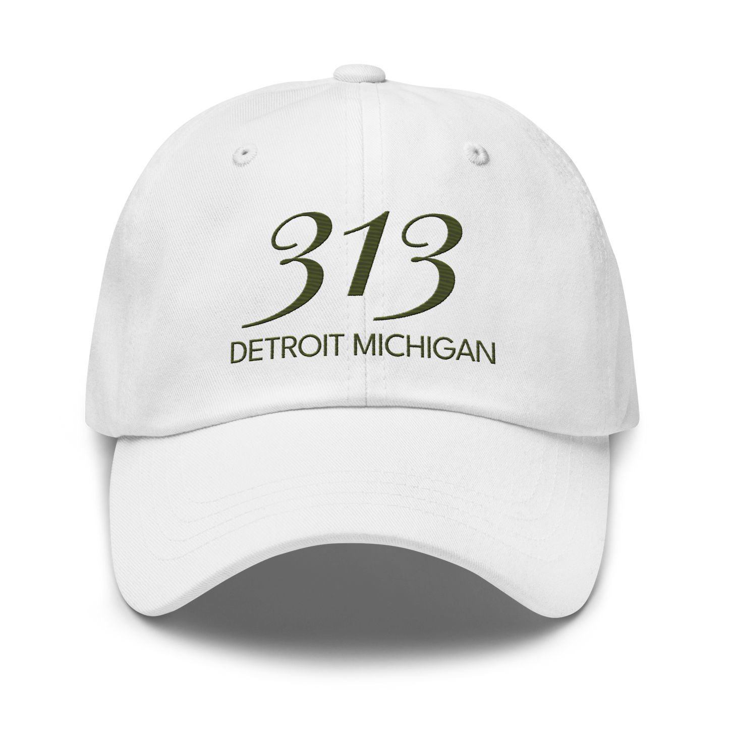 '313 Detroit Michigan' Dad Hat | Army Green