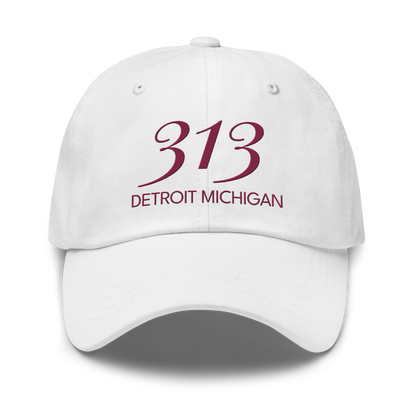 '313 Detroit Michigan' Dad Hat | Ruby Red