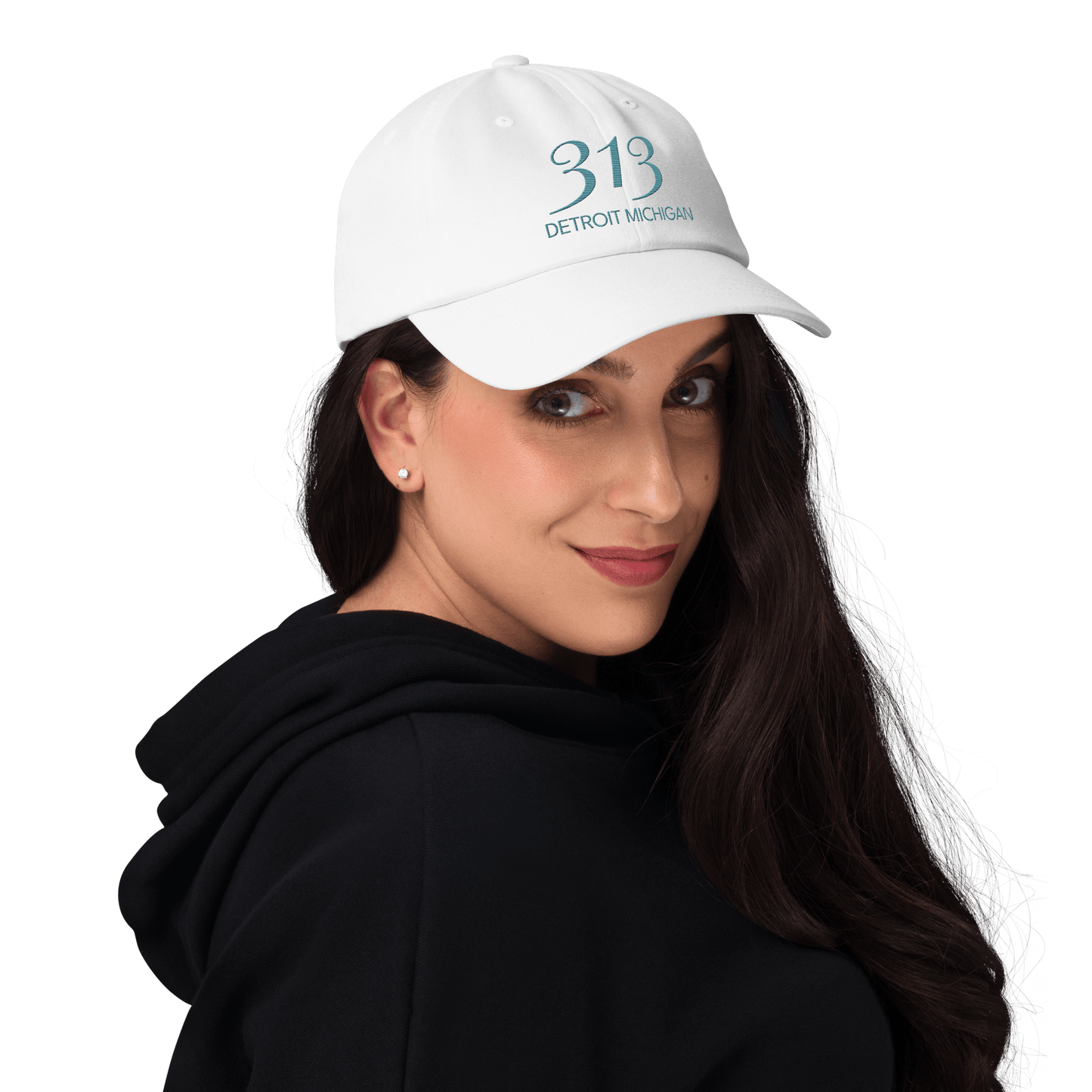 '313 Detroit Michigan' Dad Hat | Huron Blue