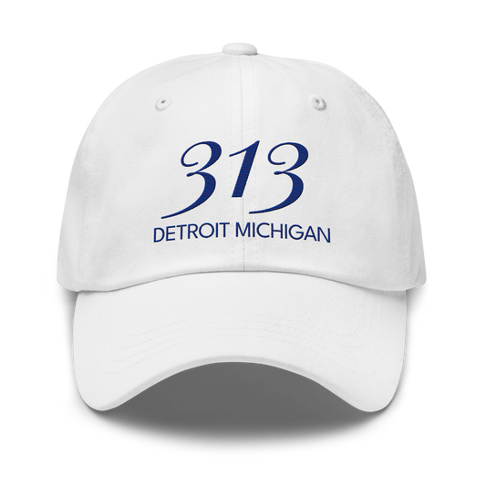 '313 Detroit Michigan' Dad Hat | Bourbon Blue