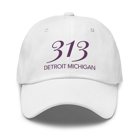 '313 Detroit Michigan' Dad Hat | Plum