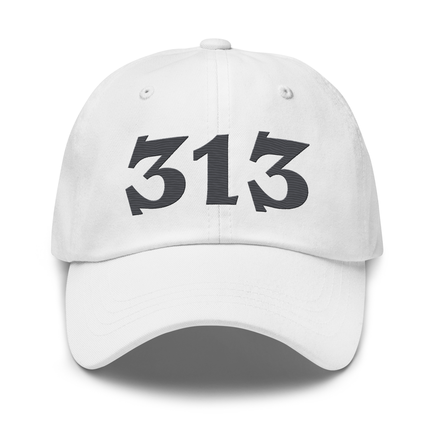 Detroit '313' Dad Hat (Angry Font) | Iron Ore Grey