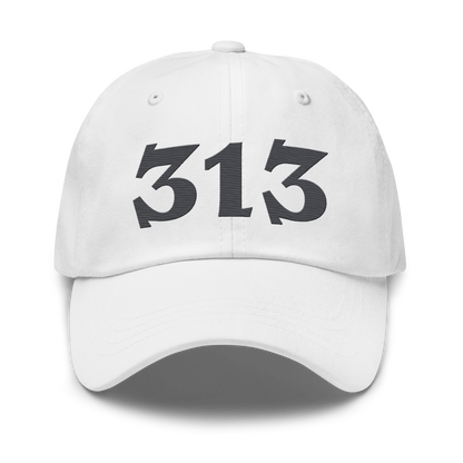 Detroit '313' Dad Hat (Angry Font) | Iron Ore Grey