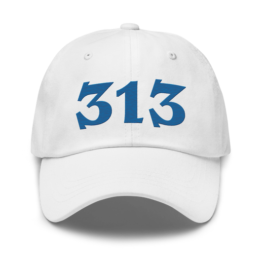 Detroit '313' Dad Hat (Angry Font) | Azure