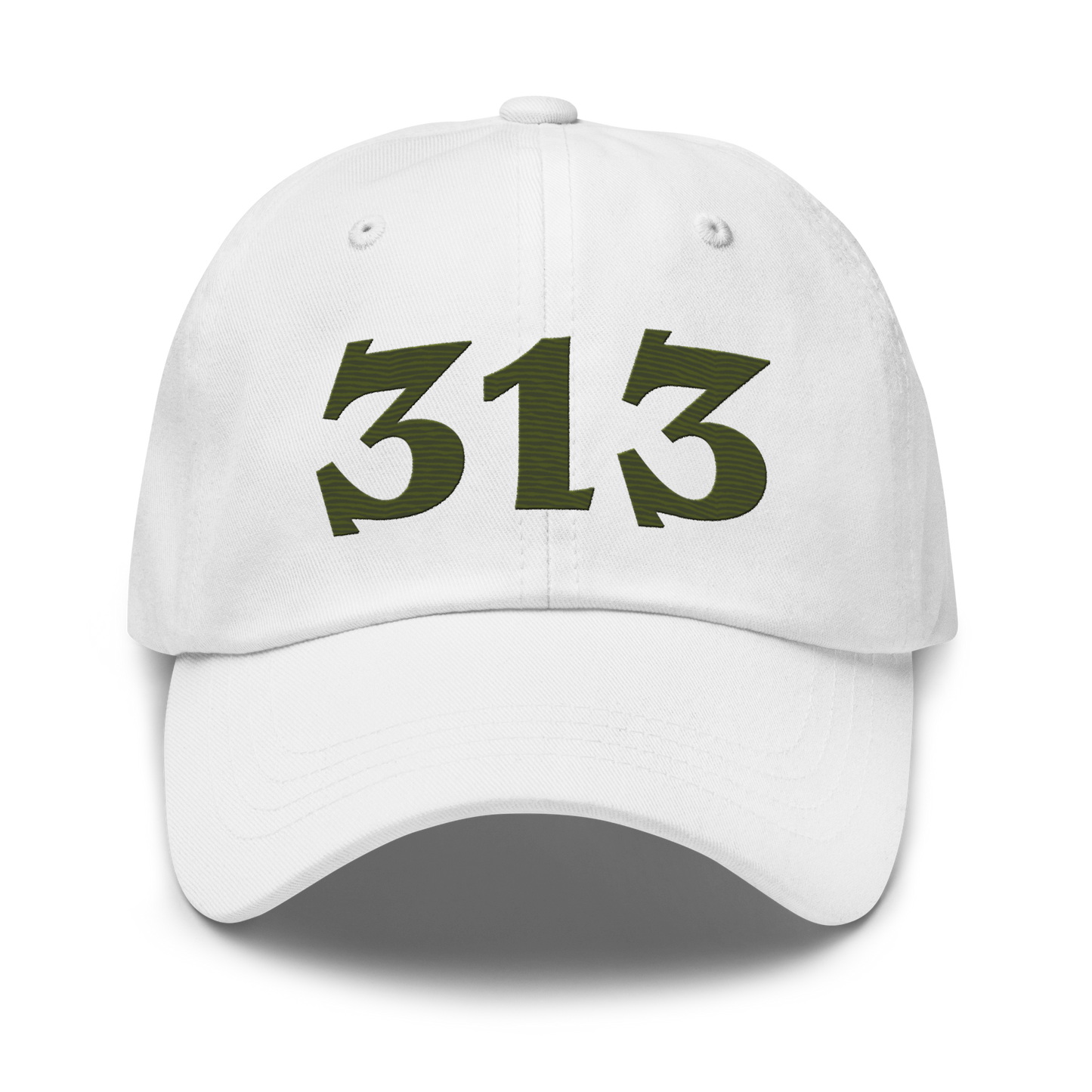 Detroit '313' Dad Hat (Angry Font) | Army Green