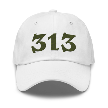 Detroit '313' Dad Hat (Angry Font) | Army Green