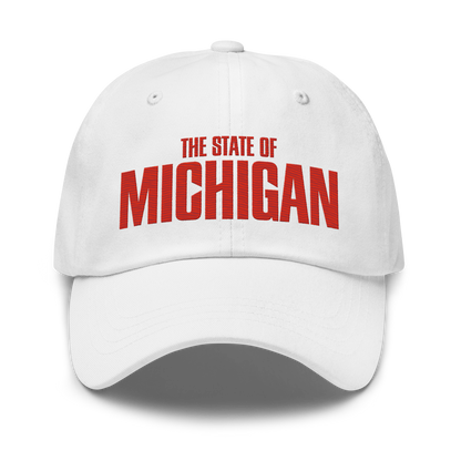 'The State of Michigan' Dad Hat (Flying Superhero Parody)