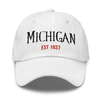 'Michigan EST 1837' Dad Hat (Spooky Teen Drama Parody)