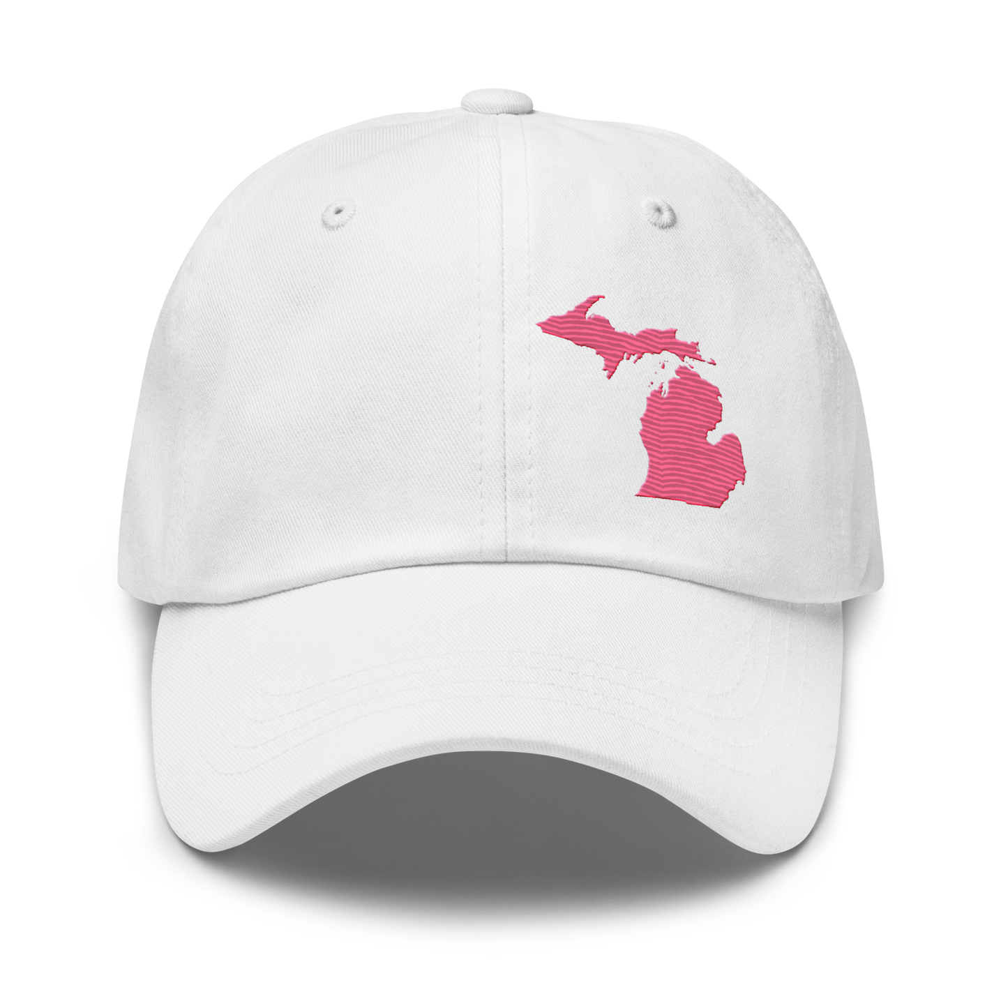 Michigan Dad Hat | Rhodochrosite Pink Outline