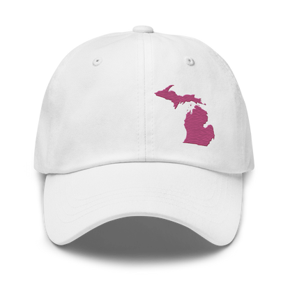 Michigan Dad Hat | Apple Blossom Pink Outline