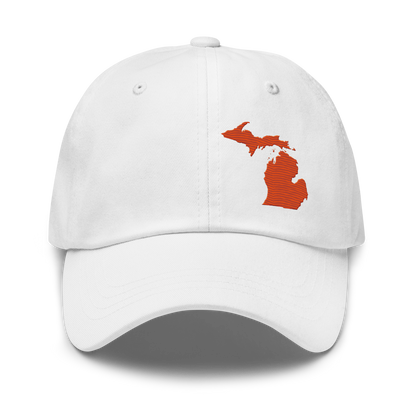 Michigan Dad Hat | Maple Leaf Orange Outline