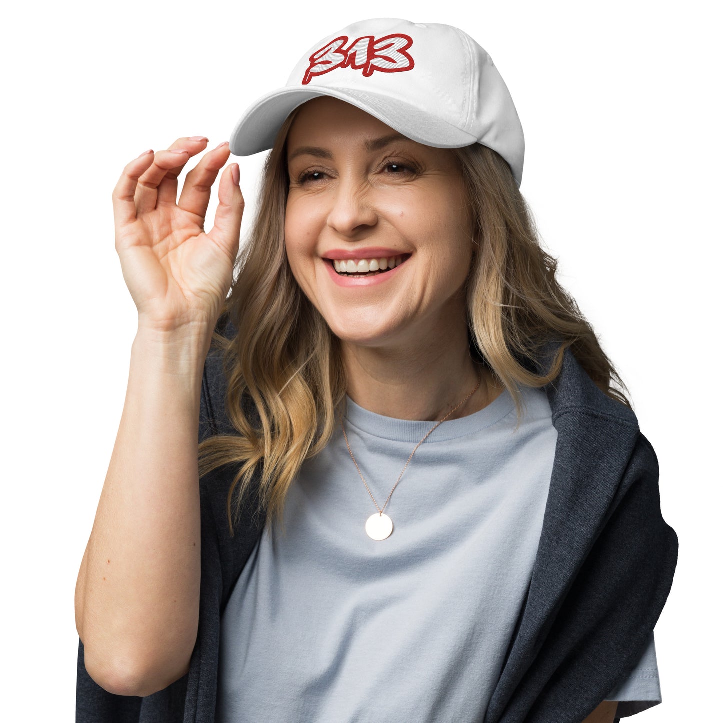 Detroit '313' Dad Hat (Aliform Red Tag Font)