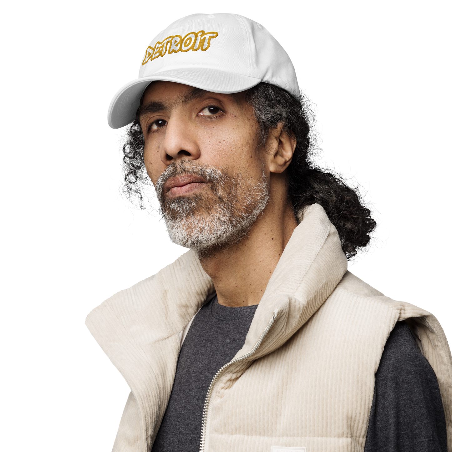 'Detroit' Dad Hat (Gold Tag Font)