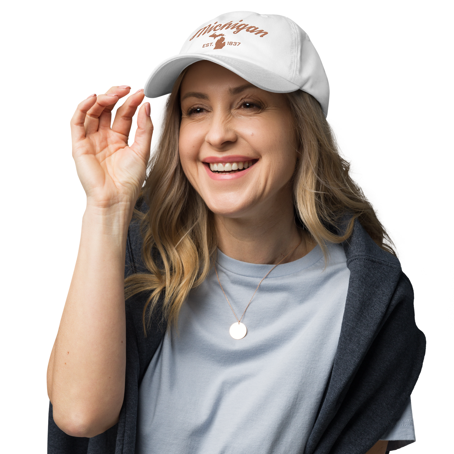 'Michigan EST 1837' Dad Hat (Script Font) | Copper