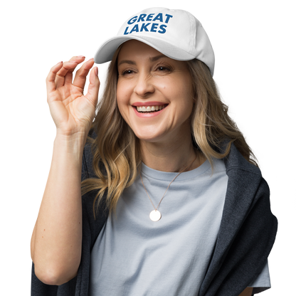 'Great Lakes' Dad Hat (Geometric Sans Font) | Azure