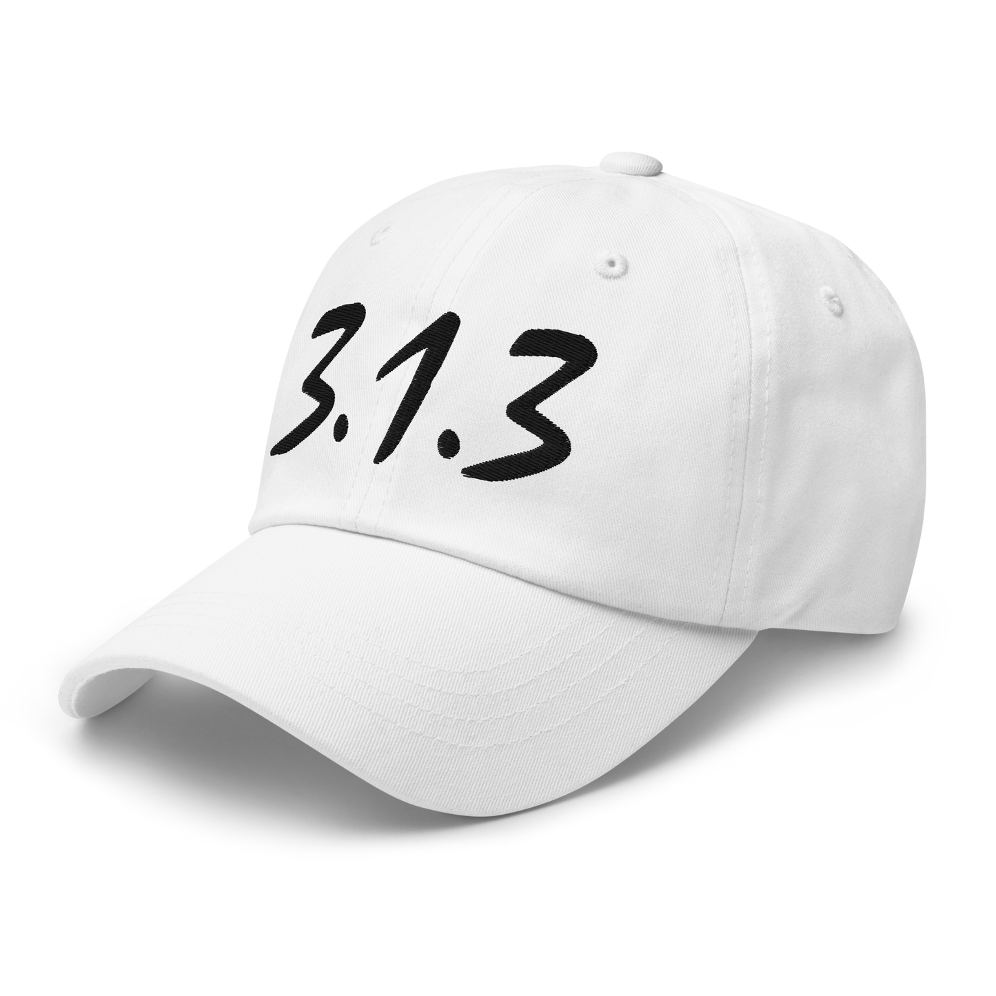 Detroit '313' Dad Hat (Compton Font) | White/Black