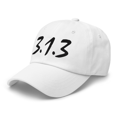 Detroit '313' Dad Hat (Compton Font) | White/Black