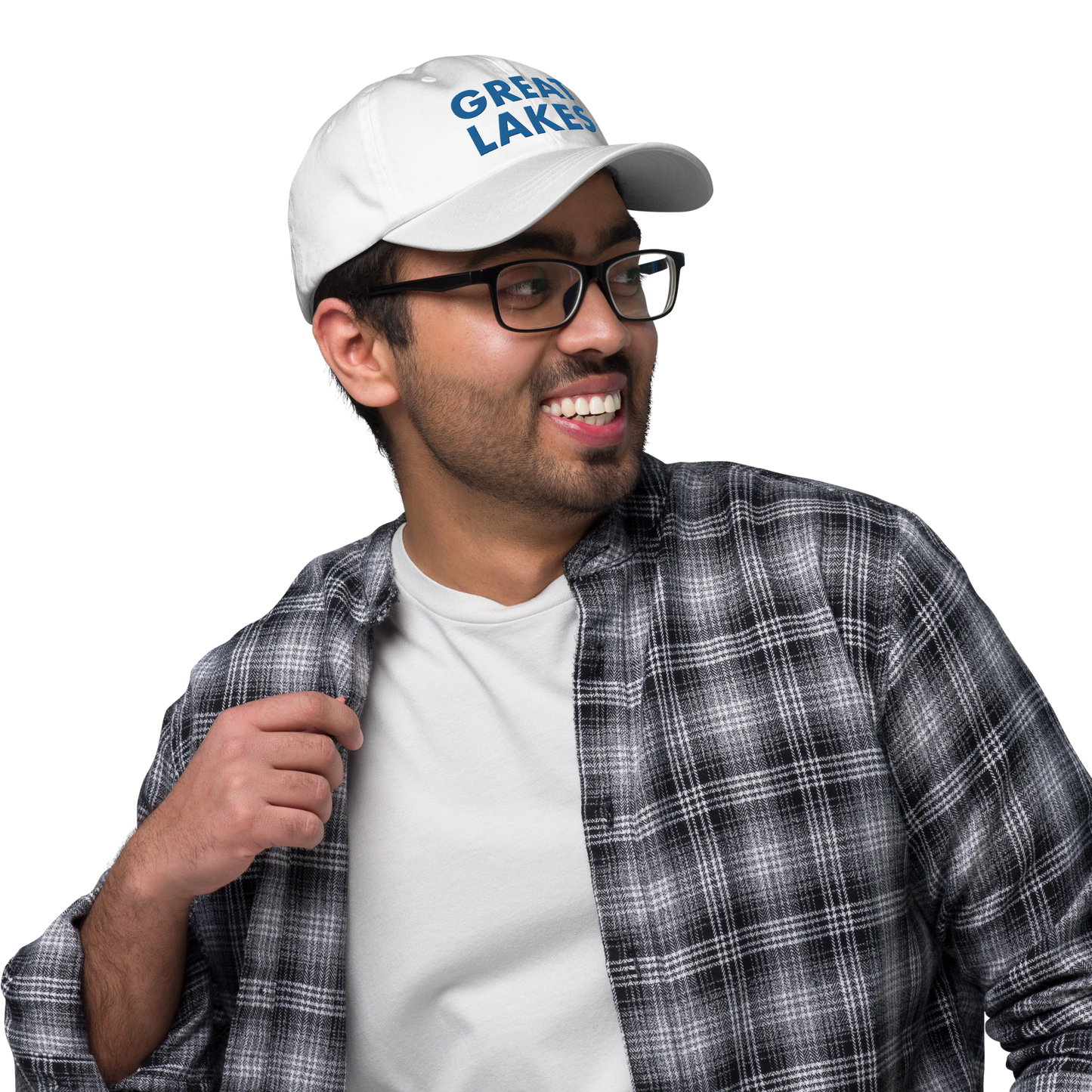 'Great Lakes' Dad Hat (Geometric Sans Font) | Azure