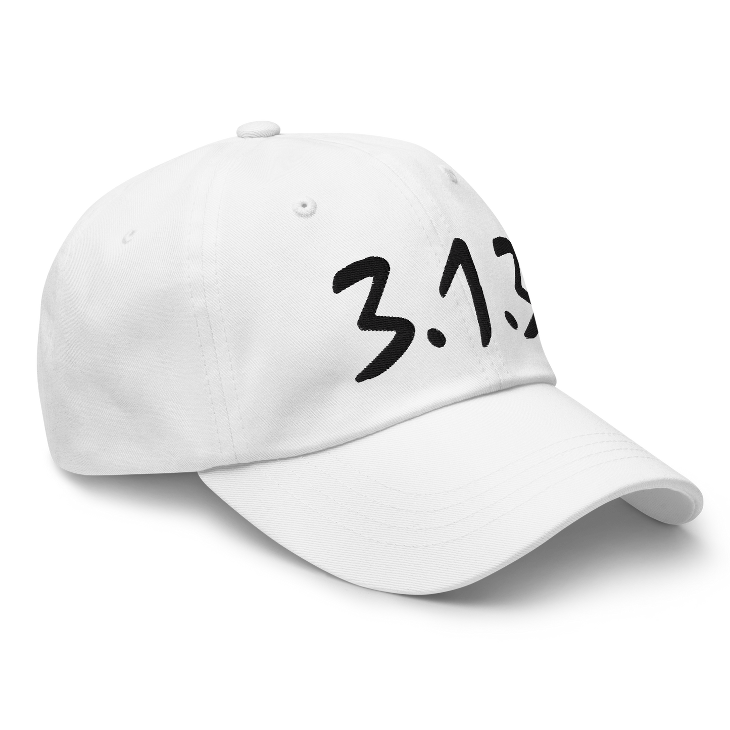 Detroit '313' Dad Hat (Compton Font) | White/Black