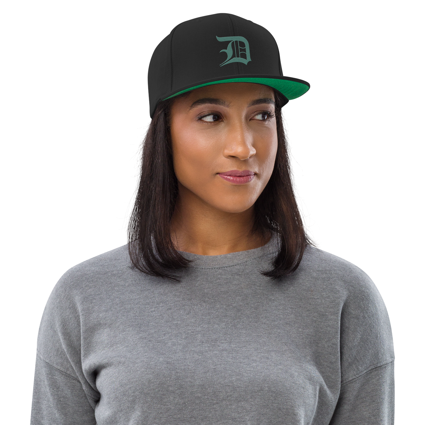 Detroit 'Old English D' Vintage Snapback (Copper Green)