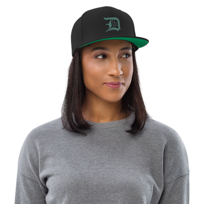 Detroit 'Old English D' Vintage Snapback (Copper Green)