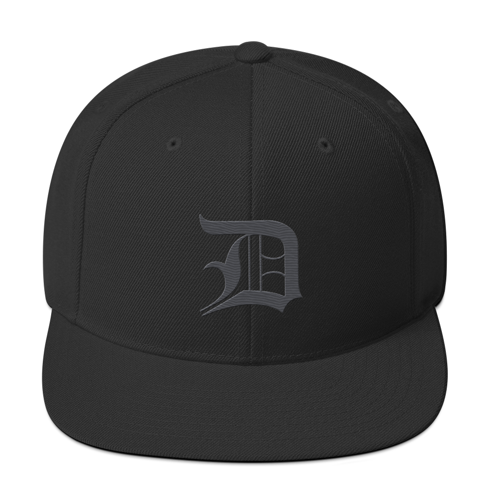 Detroit 'Old English D' Vintage Snapback (Iron Ore Grey)