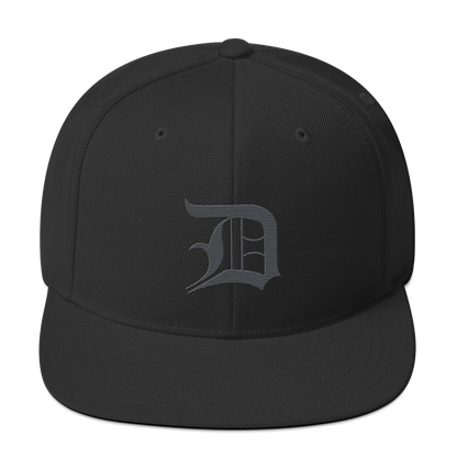 Detroit 'Old English D' Vintage Snapback (Iron Ore Grey)