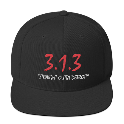 '313 Straight Outta Detroit' Vintage Snapback | 6-Panel