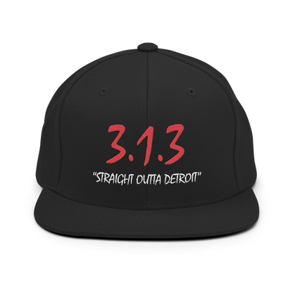 '313 Straight Outta Detroit' Vintage Snapback | 6-Panel