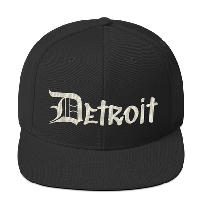 'Detroit' Vintage Snapback (OED Tag Font) | Ivory White