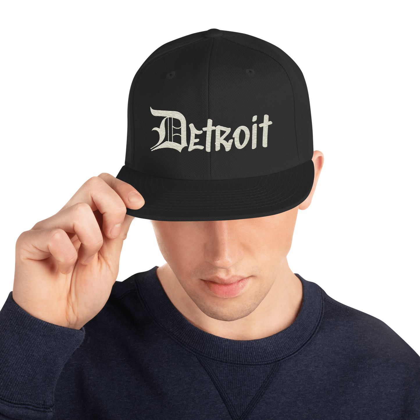 'Detroit' Vintage Snapback (OED Tag Font) | Ivory White