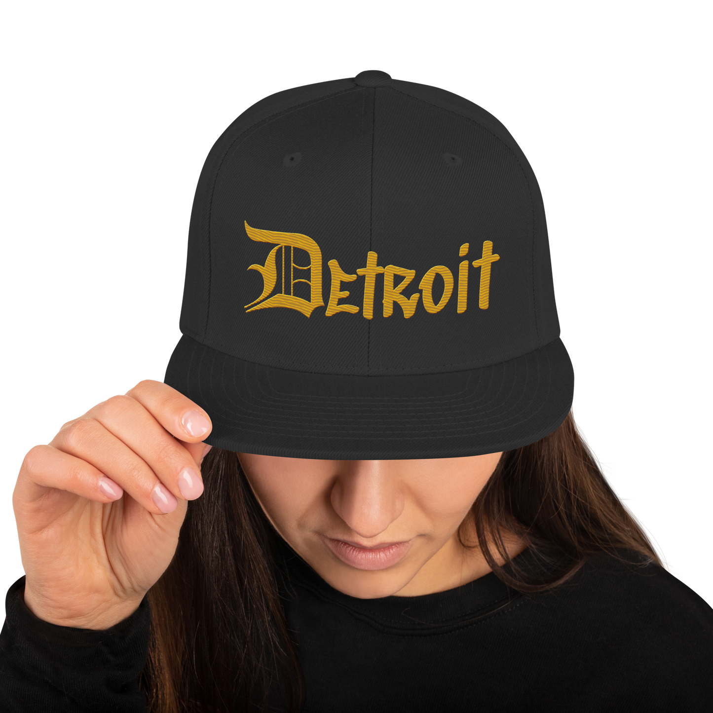 'Detroit' Vintage Snapback (OED Tag Font) | Gold