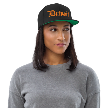 'Detroit' Vintage Snapback (OED Tag Font) | Orange