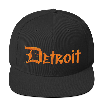 'Detroit' Vintage Snapback (OED Tag Font) | Orange
