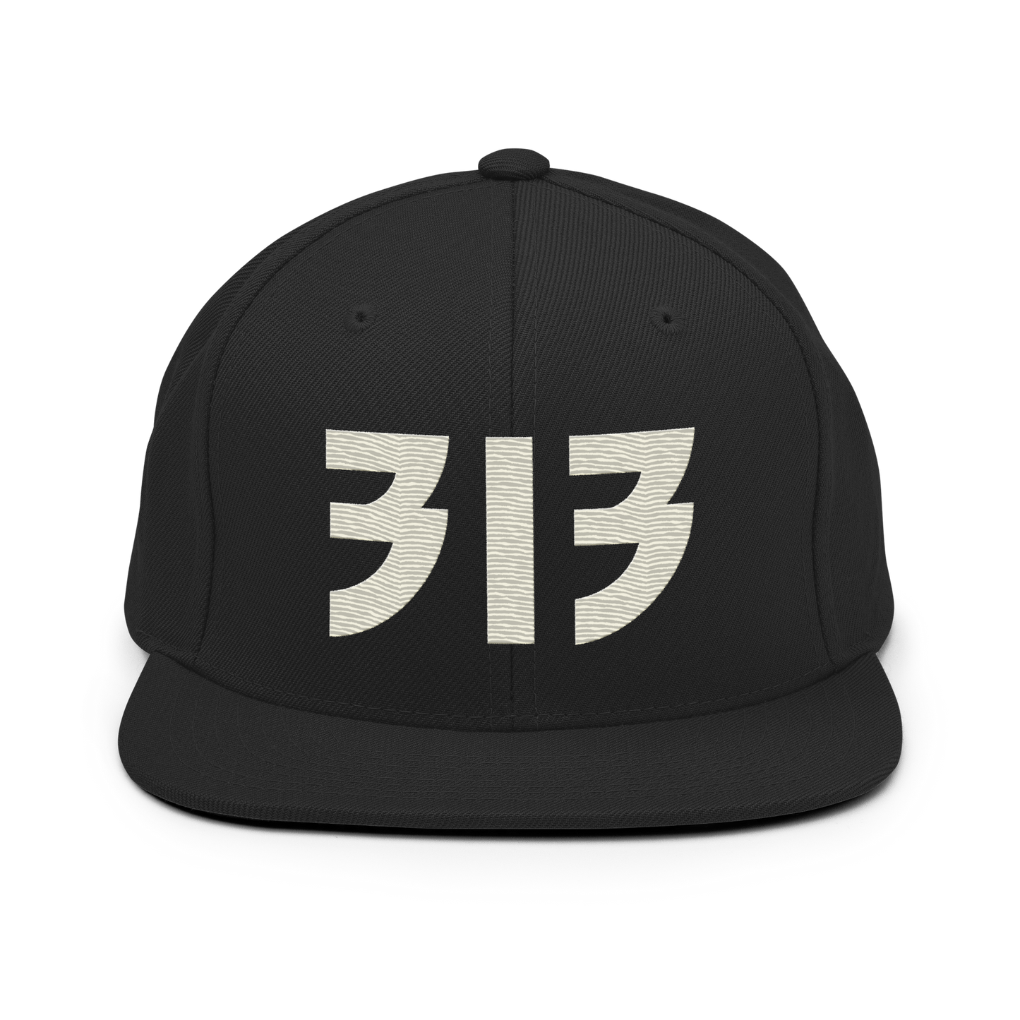 Detroit '313' Vintage Snapback (Glam Rock Font) | Ivory White