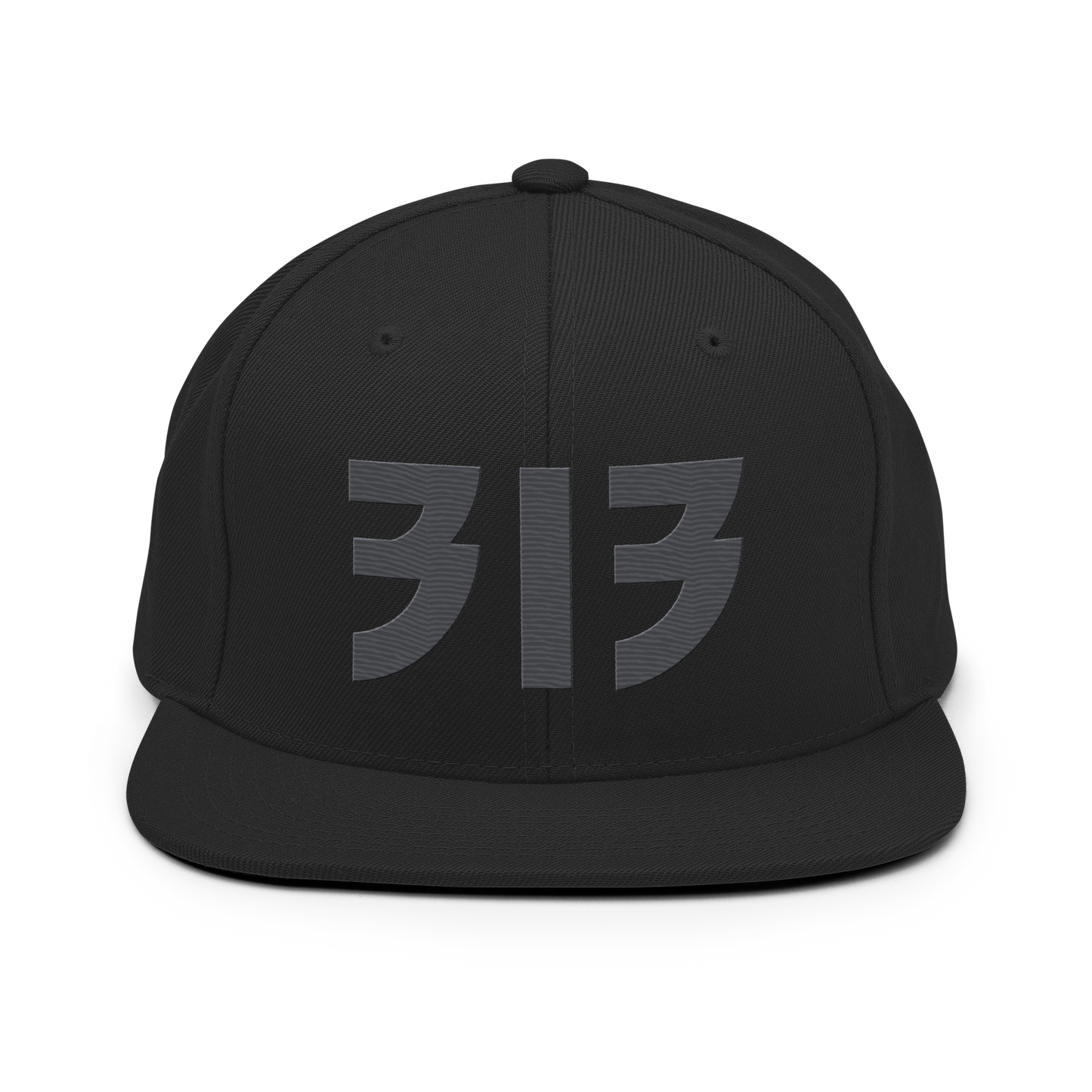 Detroit '313' Vintage Snapback (Glam Rock Font) | Iron Ore Grey