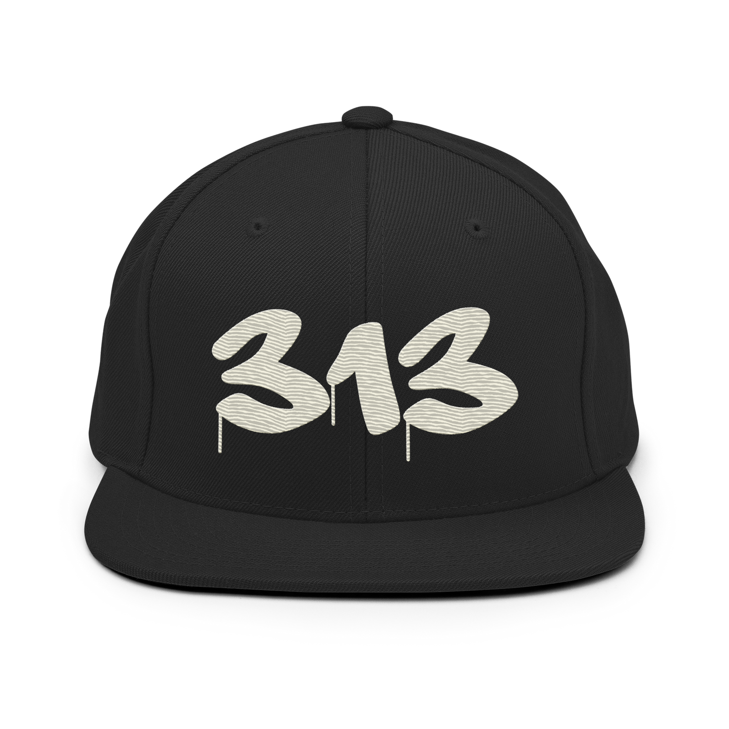 Detroit '313' Vintage Snapback (Tag Font) | Ivory White