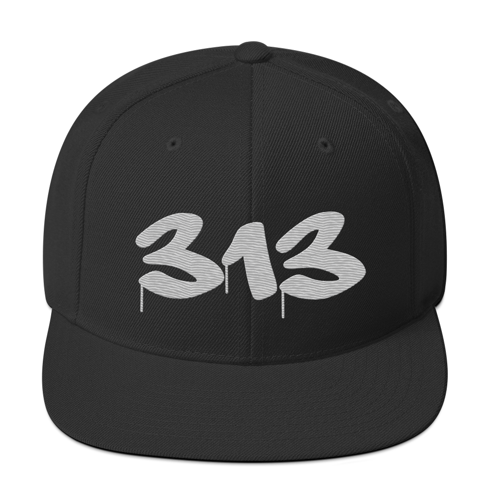 Detroit '313' Vintage Snapback (Tag Font) | Platinum