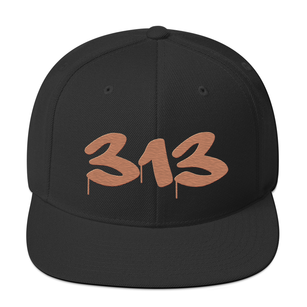 Detroit '313' Vintage Snapback (Tag Font) | Copper