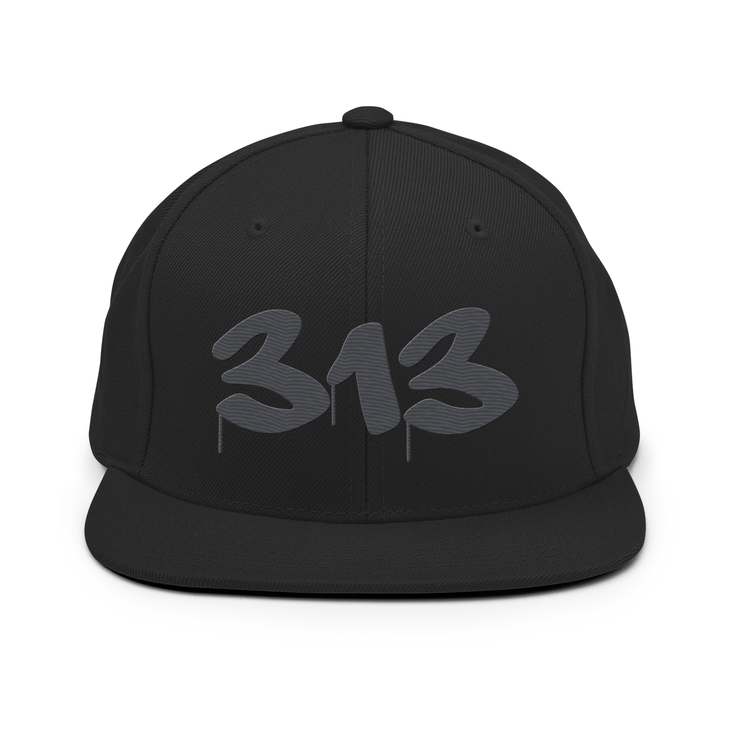 Detroit '313' Vintage Snapback (Tag Font) | Iron Ore Grey