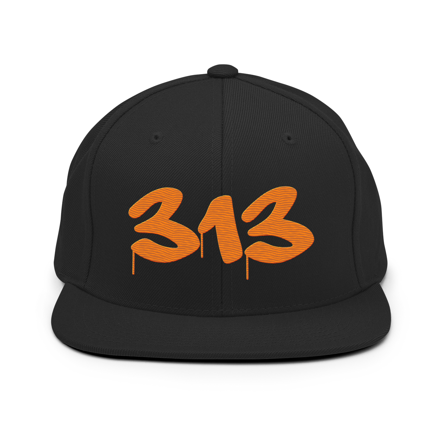 Detroit '313' Vintage Snapback (Tag Font) | Orange