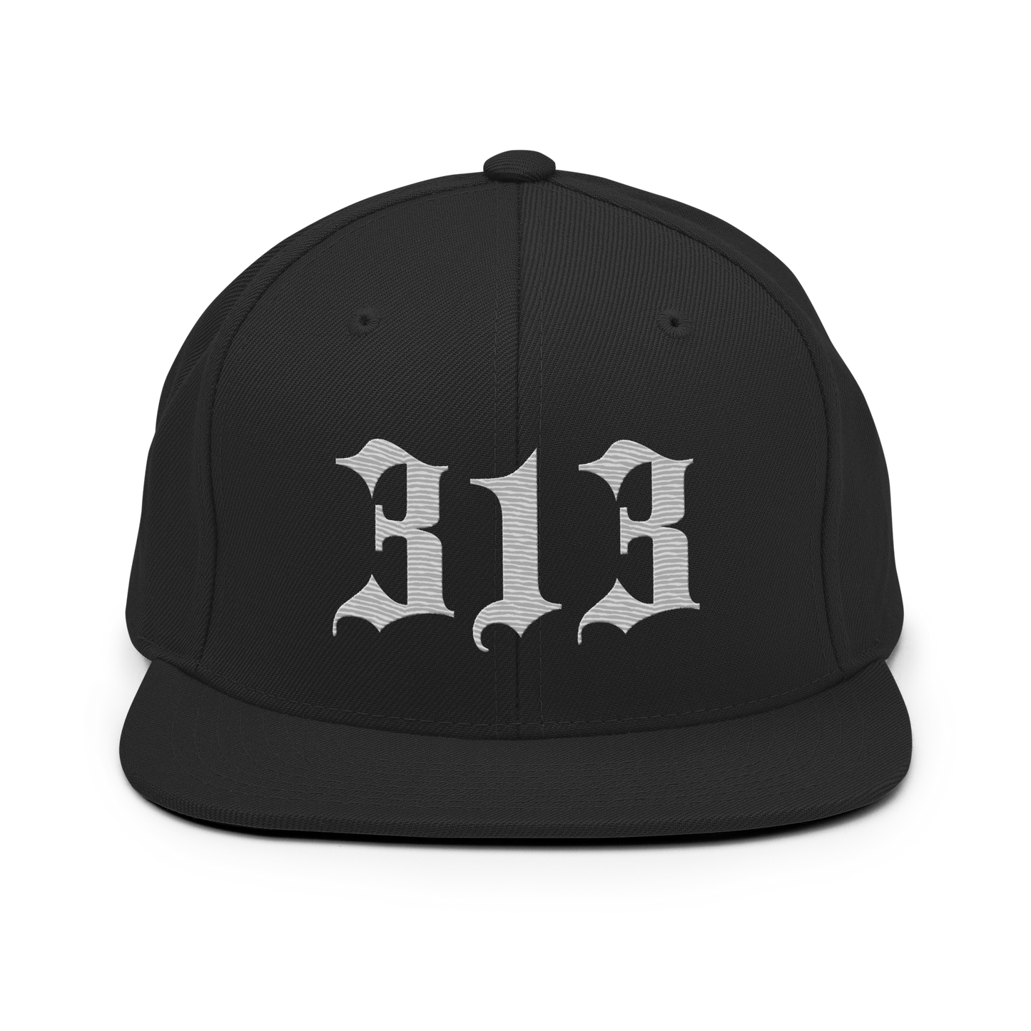 Detroit '313' Vintage Snapback (Old English Font) | Platinum