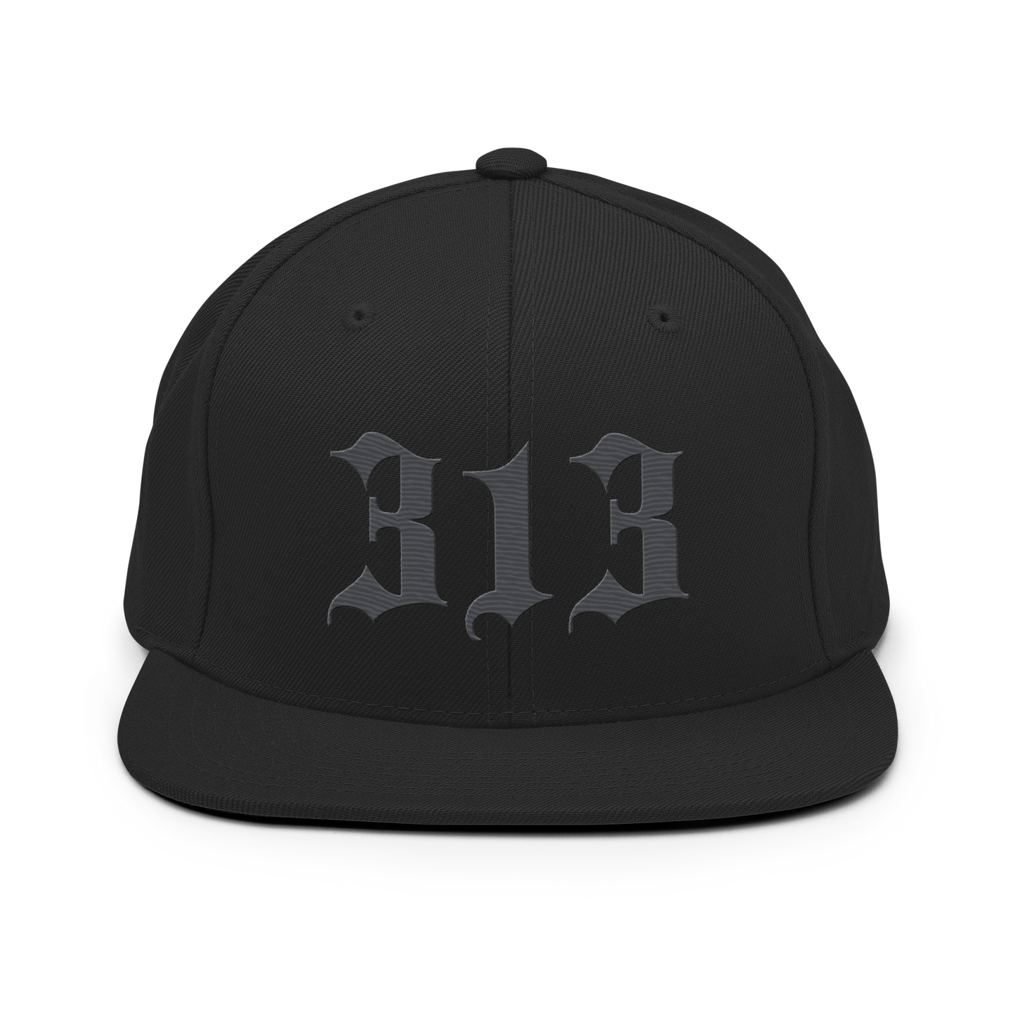 Detroit '313' Vintage Snapback (Old English Font) | Iron Ore Grey