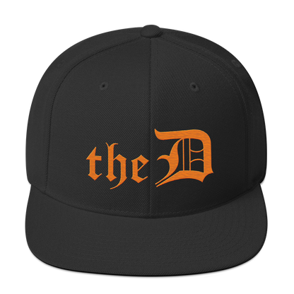 Detroit 'The D' Vintage Snapback | Orange