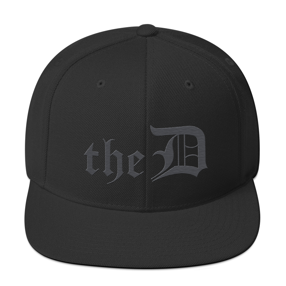 Detroit 'The D' Vintage Snapback | Iron Ore Grey