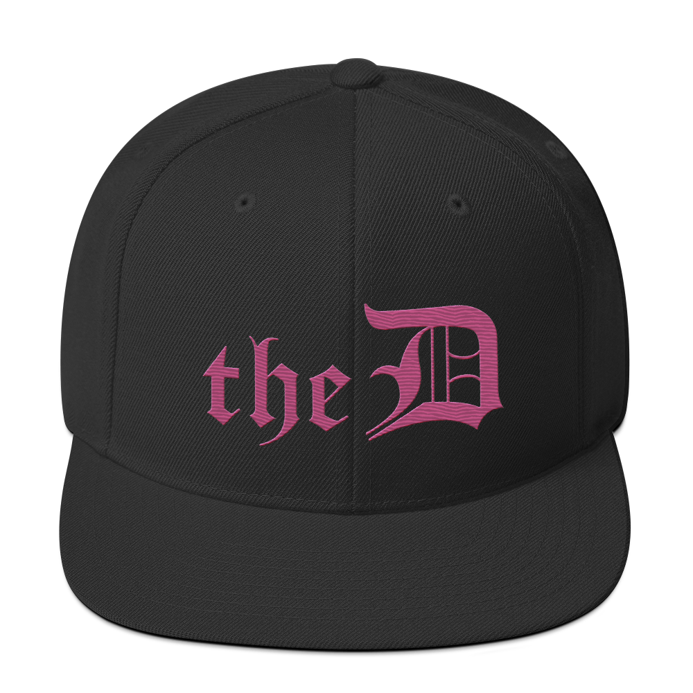 Detroit 'The D' Vintage Snapback | Apple Blossom Pink