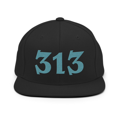 Detroit '313' Vintage Snapback (Angry Font) | Huron Blue