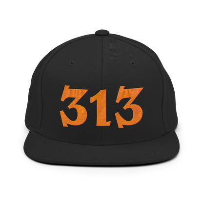 Detroit '313' Vintage Snapback (Angry Font) | Orange